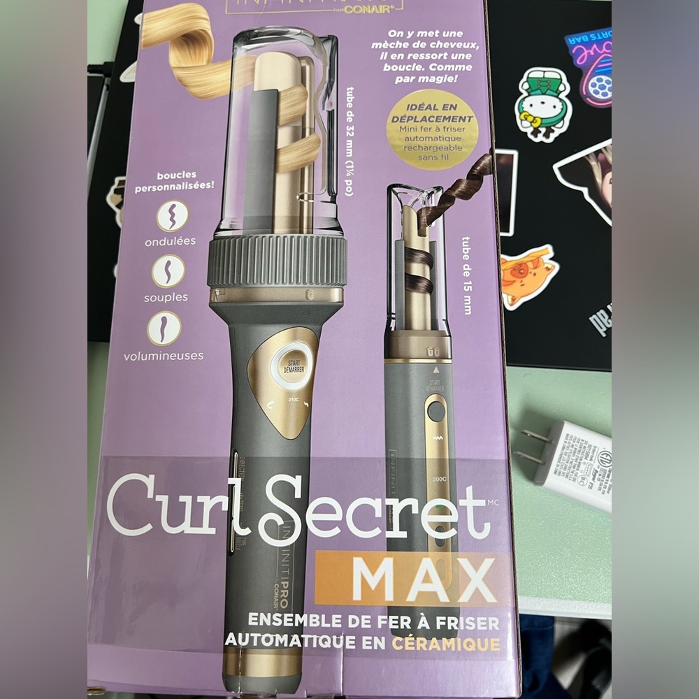 Conair InfinitiPro Curl Secret Hair Curler - Set of two Black and Gold